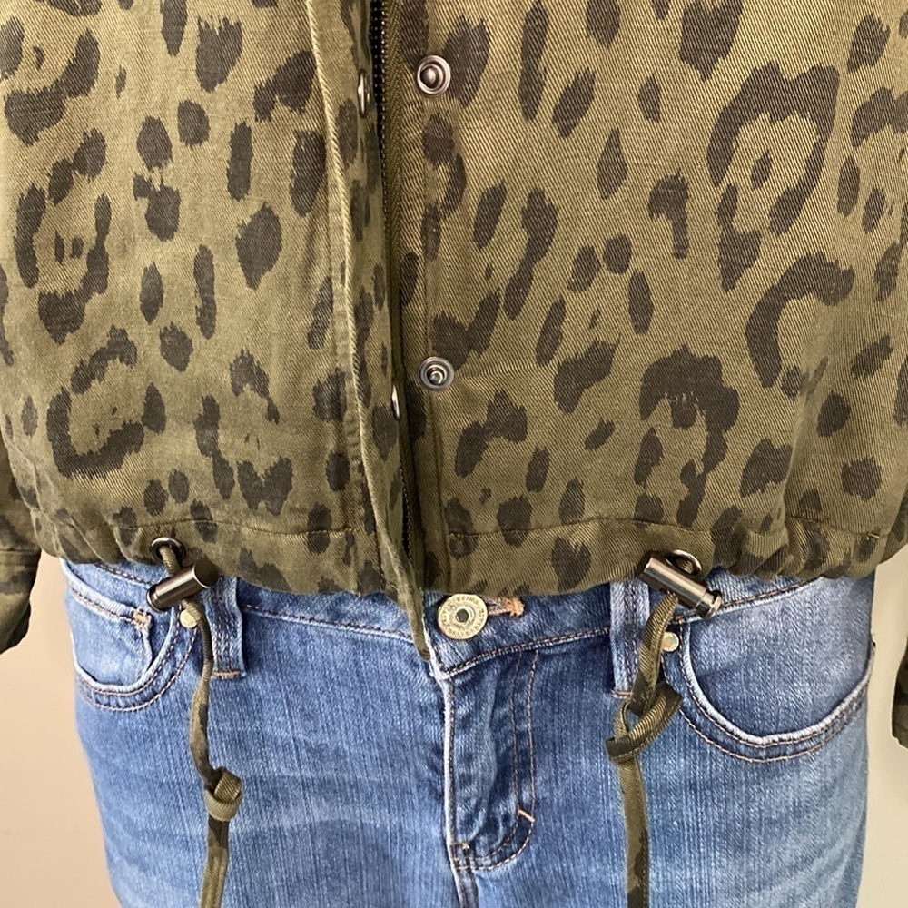 Rails Collins Green Leopard Tencel Lightweight Military Jacket Green Size XS NEW - Picture 10 of 12